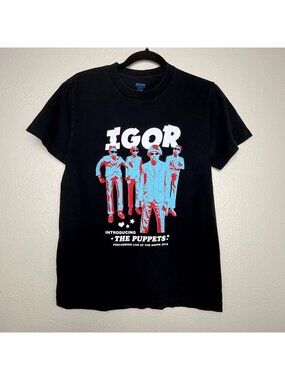 Igor Introducing The Puppets Black Graphic Cotton Shirt Tee 2019 Sz Small
